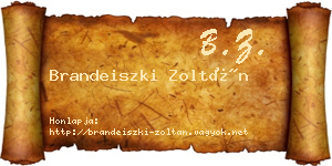Brandeiszki Zoltán névjegykártya